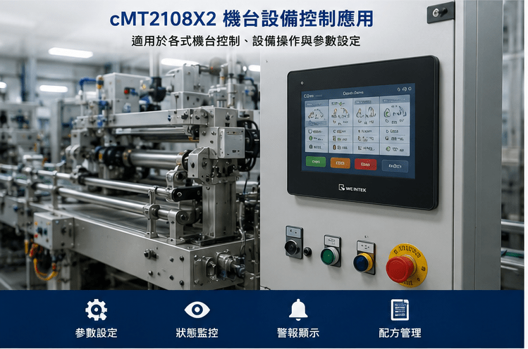 cMT2108X2 HMI 機台設備控制與操作應用