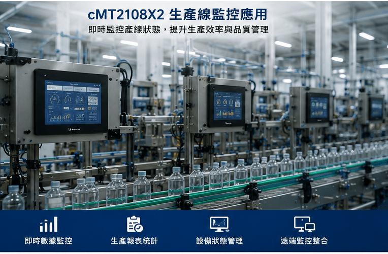 cMT2108X2 HMI 生產線監控與設備資料顯示