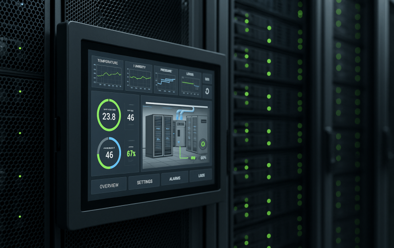 HMI 可即時監控機櫃設備狀態，支援多協議整合、故障預警與遠端管理，提升現場監控效率與安全性。