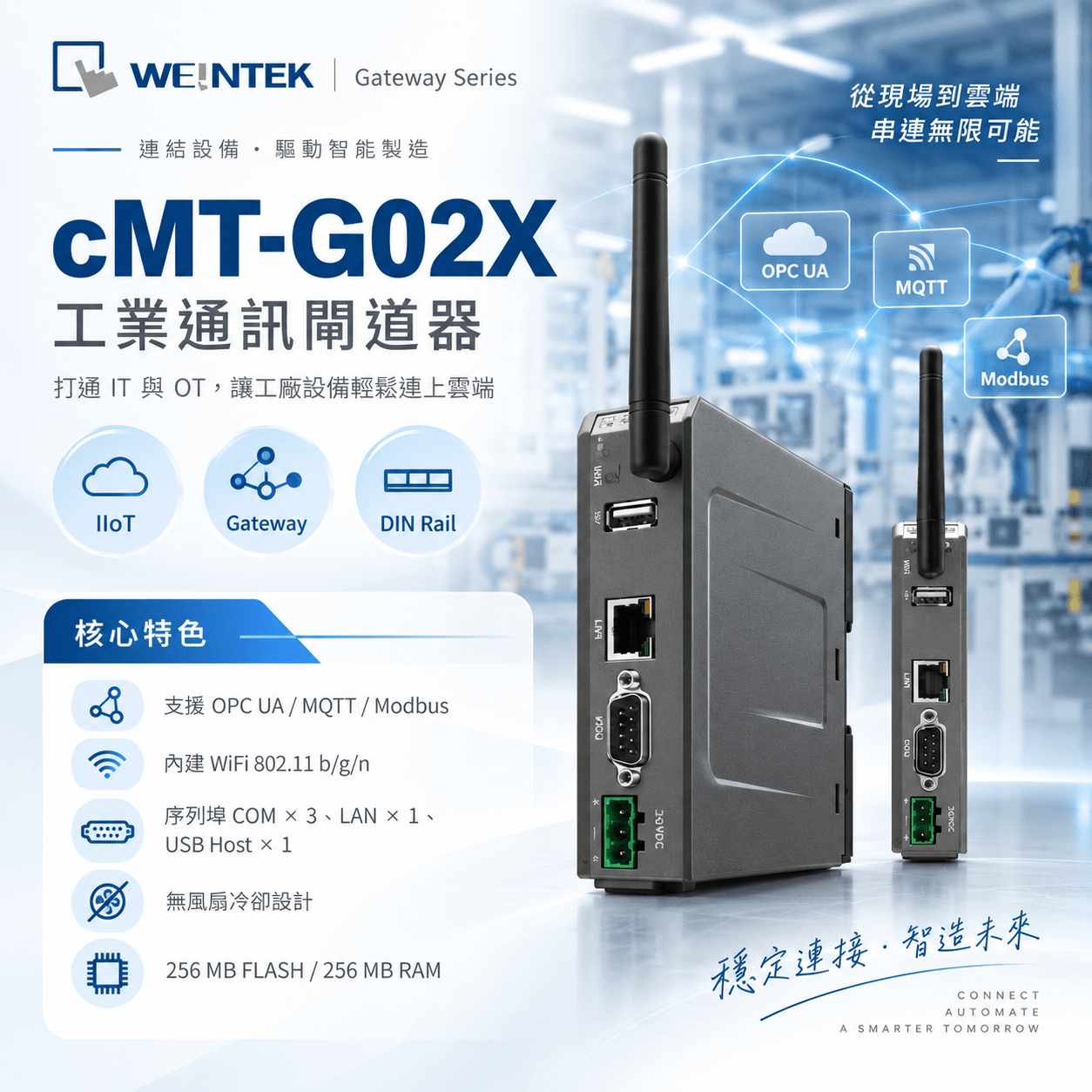威綸 cMT-G02X WiFi IIoT Gateway 工業通訊閘道器
